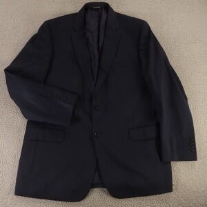 Jos A Bank Jacket XL XLT Blue 100% Wool Twill Blazer Sport Coat 46L